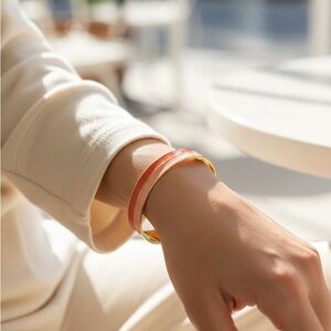 Elegant Gold and Pink Bracelet